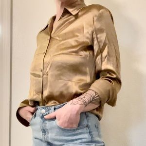Vintage satin button up
